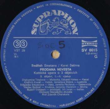 3LP/Dobozkészlet Bedřich Smetana: Prodaná Nevěsta