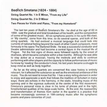 CD Bedřich Smetana: String Quartets Nos. 1 & 2 - "From My Homeland"