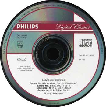 CD Ludwig van Beethoven: Piano Sonatas = Klaviersonaten Op.13 «Pathétique» / Op.14 Nos.1 & 2 / Op.22