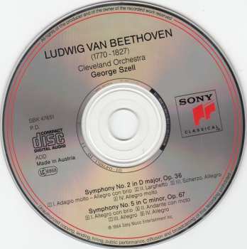 CD Ludwig van Beethoven: Symphonies No. 2 & No. 5