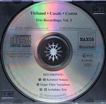 CD Ludwig van Beethoven: Archduke Trio / Kreutzer Sonata / Magic Flute Variations