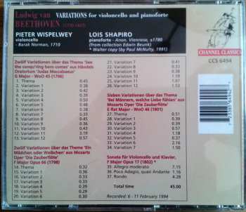 CD Ludwig van Beethoven: Variations For Violoncello And Pianoforte