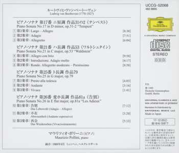 CD Ludwig van Beethoven: Sonaten Opp. 31/2 • 53  • 79 • 81a »Der Sturm/The Tempest • Waldstein • Les Adieux«