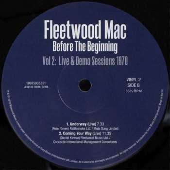 3LP Fleetwood Mac: Before The Beginning (Vol 2: Live & Demo Sessions 1970)