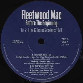 3LP Fleetwood Mac: Before The Beginning (Vol 2: Live & Demo Sessions 1970)