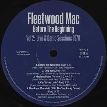 3LP Fleetwood Mac: Before The Beginning (Vol 2: Live & Demo Sessions 1970)