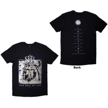Merch Behemoth: Behemoth Unisex T-shirt: The Shit Ov God Vertical Logo Cover (black) (back Print) (small) S