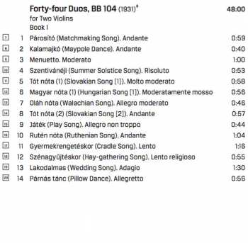 CD Béla Bartók: Chamber Works For Violin, Volume 3