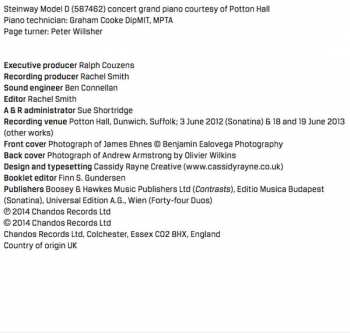 CD Béla Bartók: Chamber Works For Violin, Volume 3