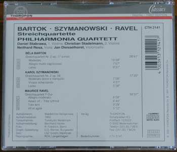 CD Béla Bartók: Bartok - Quartett Nr. 2; Szymanowski - Quartett Nr. 2; Ravel - Quartett F-Dur