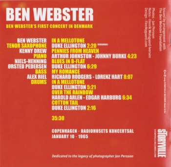 CD Ben Webster: Ben Webster's First Concert In Denmark
