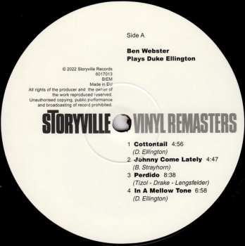 LP Ben Webster: Plays Duke Ellington LTD