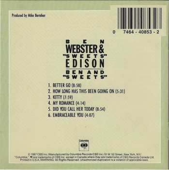 CD Ben Webster: Ben And "Sweets"