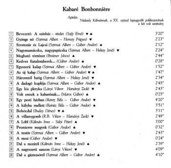 CD Bencze Ilona: Kabaré Bonbonniére