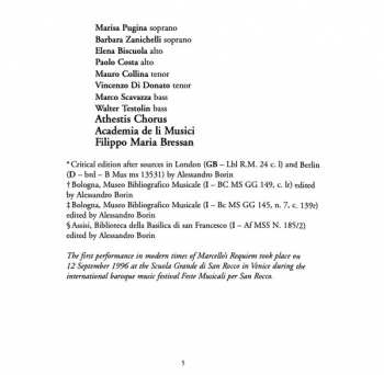 CD Benedetto Marcello: Requiem In The Venetian Manner 