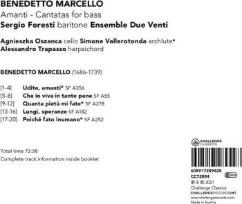 CD Sergio Foresti: Amanti - Cantatas For Bass