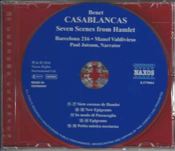 CD Benet Casablancas: Seven Scenes From Hamlet • New Epigrams • In Modo Di Passacaglia