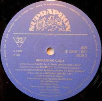 LP Beniamino Gigli: Recital