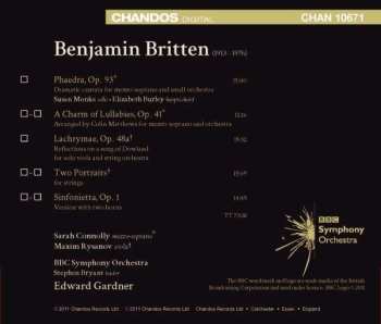 CD Benjamin Britten: Phaedra, A Charm of Lullabies, Lachrymae, Two Portraits, Sinfonietta