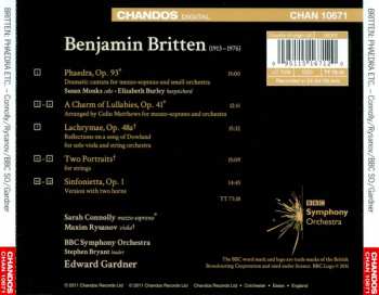 CD Benjamin Britten: Phaedra, A Charm of Lullabies, Lachrymae, Two Portraits, Sinfonietta
