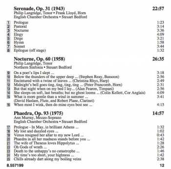 CD English Chamber Orchestra: Serenade For Tenor, Horn And Strings / Nocturne / Phaedra