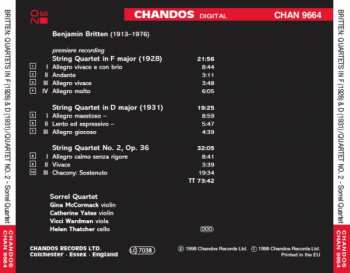 CD Benjamin Britten: String Quartets - N° 2 In C Major, In F Major (Premiere Recording), In D Major