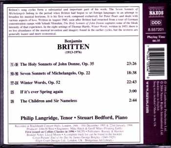 CD Benjamin Britten: The English Song Series 7