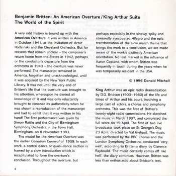 CD Benjamin Britten: The World Of The Spirit / King Arthur Suite / An American Overture