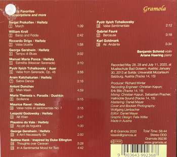 CD Benjamin Schmid: Heifetz Favorites: Transcriptions And More