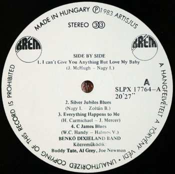 LP Benkó Dixieland Band: Side By Side