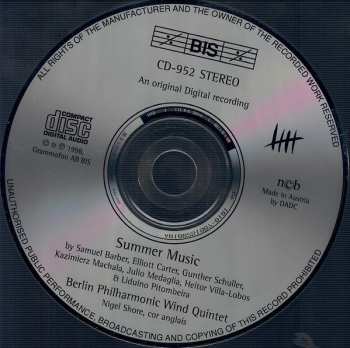 CD Berlin Philharmonic Wind Quintet: Summer Music