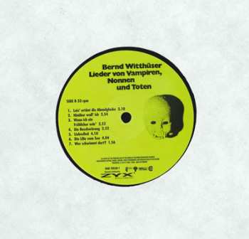 LP Bernd Witthüser: Lieder Von Vampiren, Nonnen Und Toten