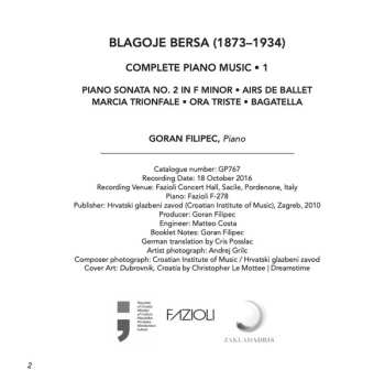 CD Goran Filipec: Complete Piano Music • 1