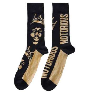 Merch Biggie Smalls: Biggie Smalls Unisex Ankle Socks: Gold Crown (black) (uk Size 4 - 7) 36 - 42