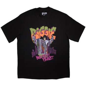 Merch Biggie Smalls: Oversized Póló Cartoon Graffiti