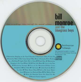 CD Bill Monroe & His Blue Grass Boys: Live Recordings 1956 -1969 (Off The Record Volume 1)