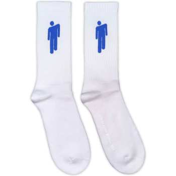 Merch Billie Eilish: Billie Eilish Unisex Terry Socks: Blue Blohsh (white) (uk Size 4 - 7) 36 - 42
