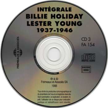3CD Billie Holiday: Complete Billie Holiday Lester Young / Intégrale Billie Holiday Lester Young 1937-1946
