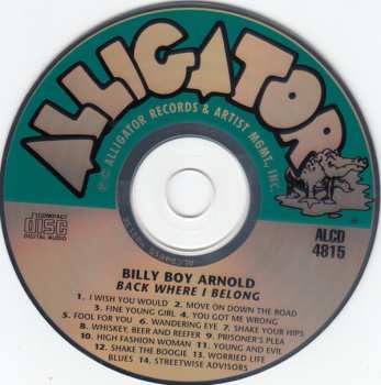CD Billy Boy Arnold: Back Where I Belong
