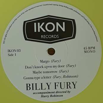 EP Billy Fury: Maybe Tomorrow CLR