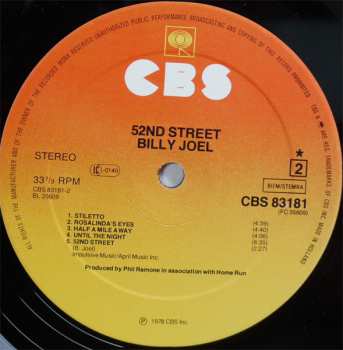 LP Billy Joel: 52nd Street