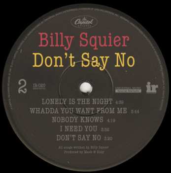 LP Billy Squier: Don't Say No