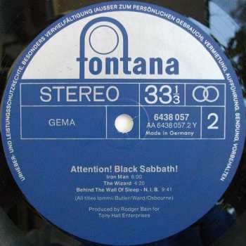 LP Black Sabbath: Attention! Black Sabbath!