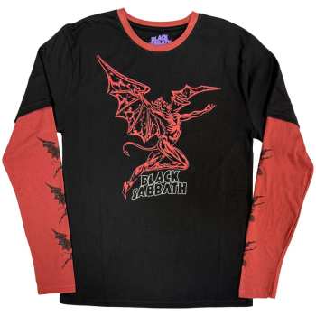 Merch Black Sabbath: Layered Long Sleeve Póló Red Henry Wavy Logo Black Sabbath