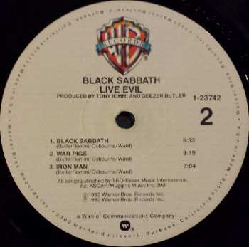 2LP Black Sabbath: Live Evil