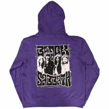 Merch Black Sabbath: Black Sabbath Unisex Zipped Hoodie: Henry Pocket Logo (back Print) (small) S