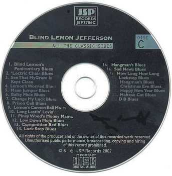 4CD/Dobozkészlet Blind Lemon Jefferson: The Complete 94 Classic Sides Remastered