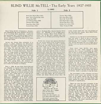 LP Blind Willie McTell: The Early Years - 1927-1933