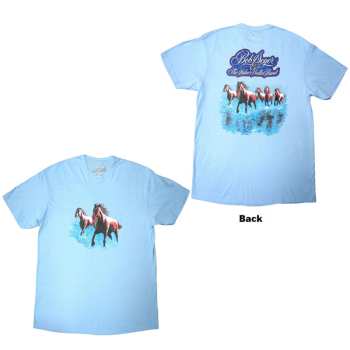 Merch Bob Seger & The Silver Bullet Band: Bob Seger & The Silver Bullet Band Unisex T-shirt: Horses (light Blue) (back Print) (small) S