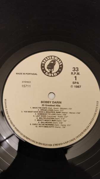LP Bobby Darin: 20 Greatest Hits
